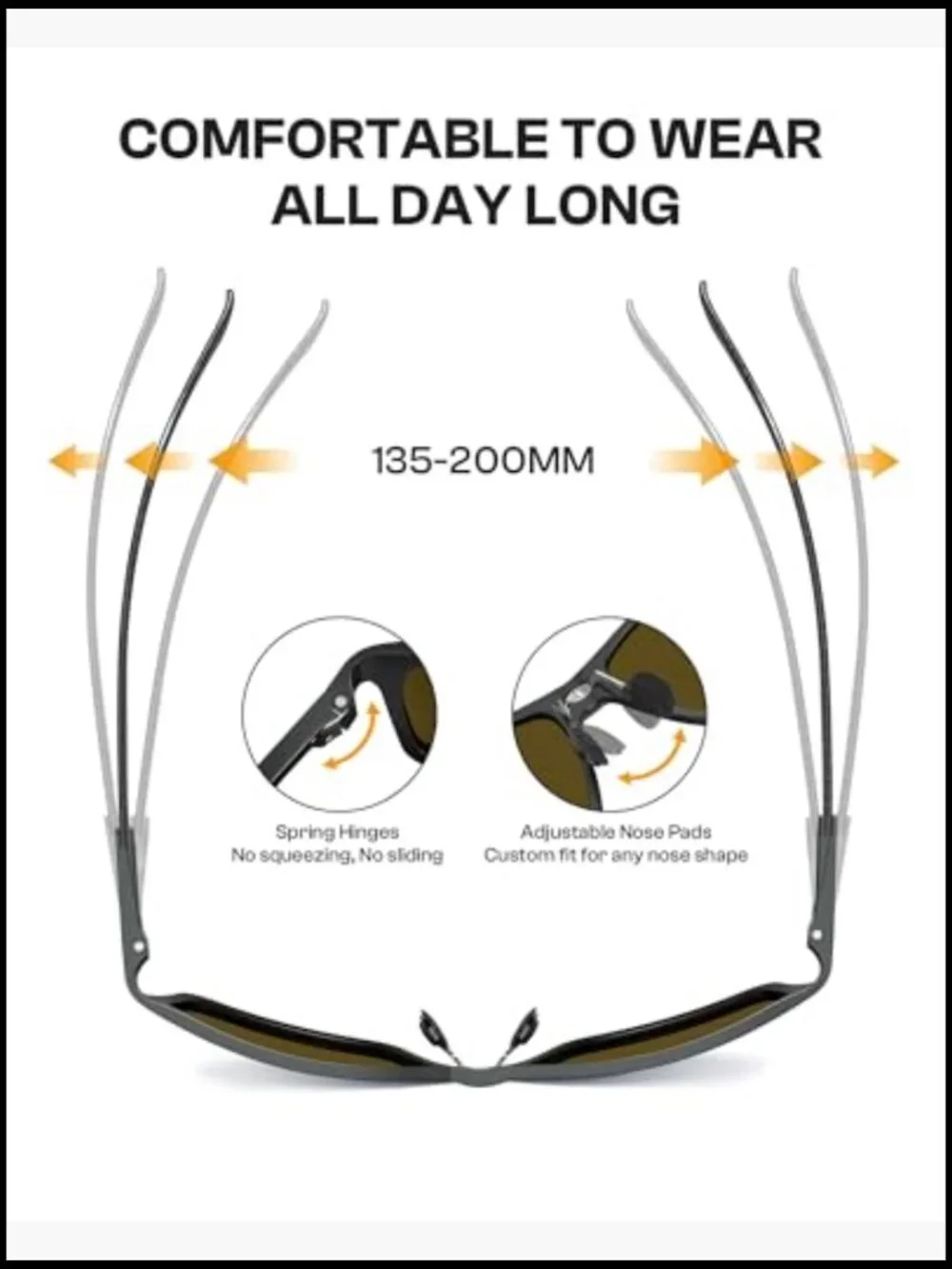 Polarized Sunglasses Lightweight Al-Mg Alloy Carbon Fiber Rectangle UV400